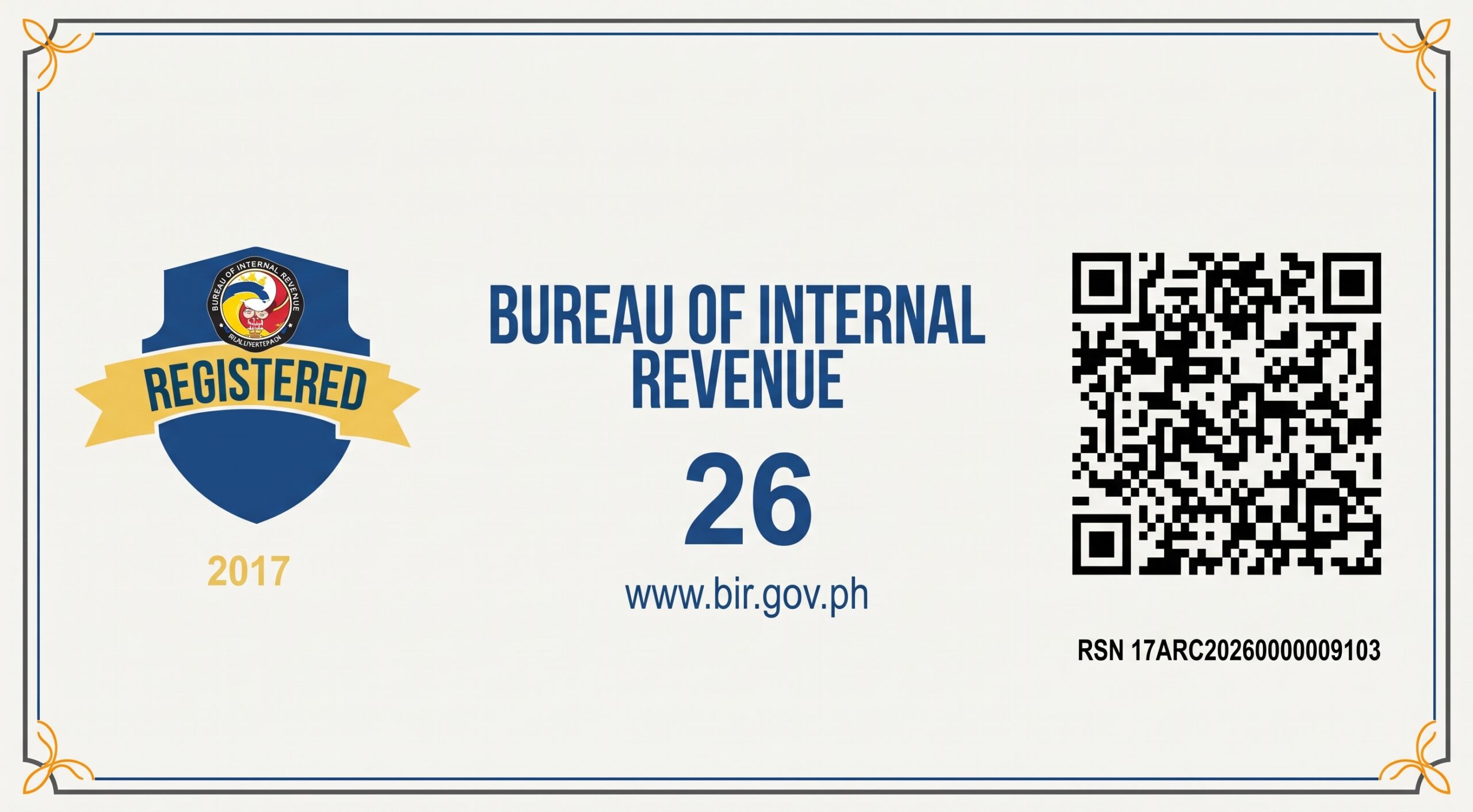 Official BIR Registration Seal Badge - Reliabooks Consulting